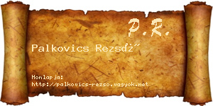 Palkovics Rezső névjegykártya